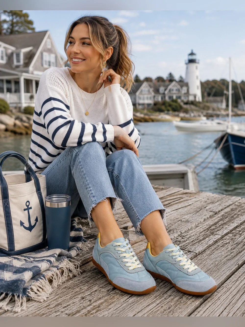 Dolce Vita Light Blue Retro Gum Sole Sneakers Size 8 NWOT